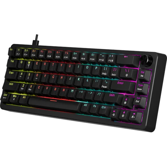 BILL MARVO Arma 67 vezetékes gaming billentyűzet - Fekete - US /TNT Peach linear/ - Image 4