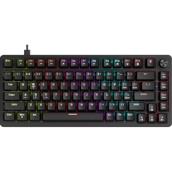 BILL MARVO Arma 82 vezetékes gaming billentyűzet - Fekete - US /TNT Peach linear/ - Image 1