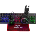 BILL MARVO Loot 40 billentyűzet+egér+egérpad+fejhallgató combo - Fekete - UK /Membrán/