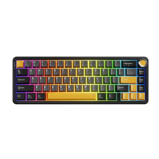 BILL MARVO TITAN 65 vezeték nélküli gaming billentyűzet - Fekete - US /Banana Crystal Linear/ - Image 2