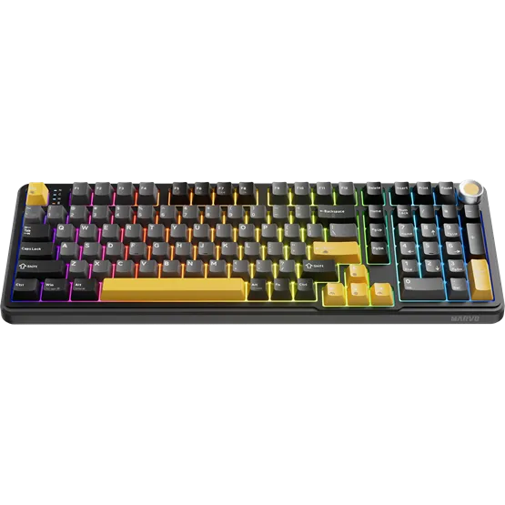 BILL MARVO TITAN 98 vezeték nélküli gaming billentyűzet - Fekete - US /Banana Crystal Linear/
