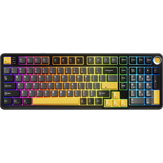 BILL MARVO TITAN 98 vezeték nélküli gaming billentyűzet - Fekete - US /Banana Crystal Linear/ - Image 2