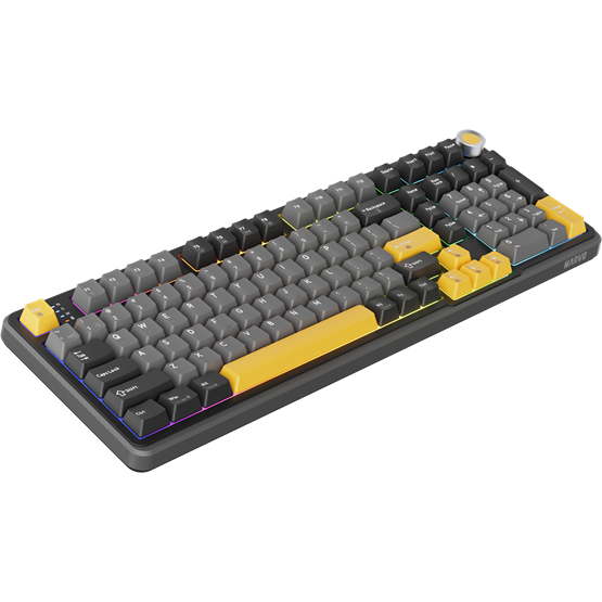 BILL MARVO TITAN 98 vezeték nélküli gaming billentyűzet - Fekete - US /Banana Crystal Linear/ - Image 3