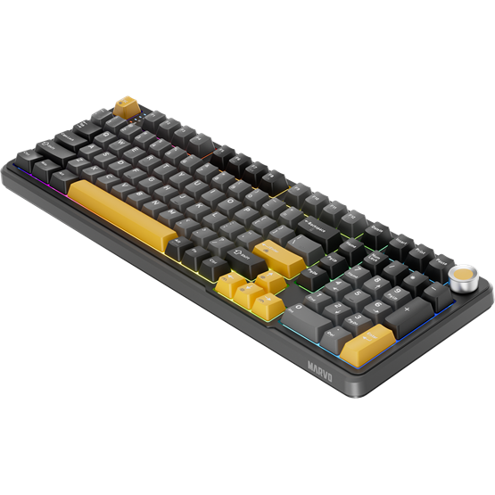 BILL MARVO TITAN 98 vezeték nélküli gaming billentyűzet - Fekete - US /Banana Crystal Linear/ - Image 4