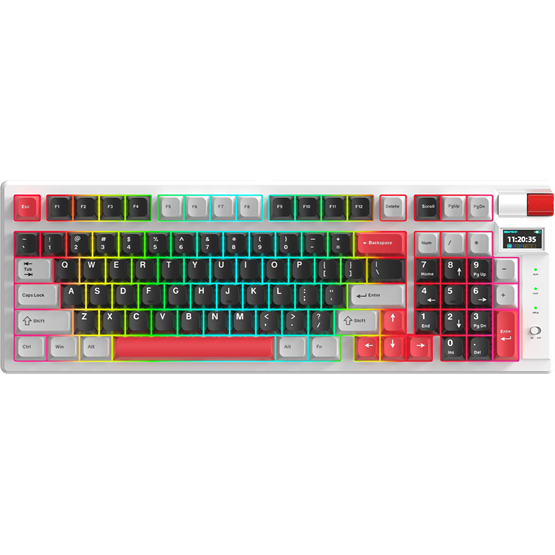 BILL MONKA Storm vezeték nélküli gaming billentyűzet - Fehér - US /MONKA Violet Linear/ - Image 1