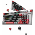 BILL MONKA Storm vezeték nélküli gaming billentyűzet - Fehér - US /MONKA Violet Linear/ - Image 4