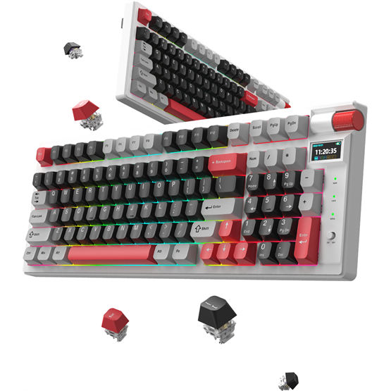 BILL MONKA Storm vezeték nélküli gaming billentyűzet - Fehér - US /MONKA Violet Linear/ - Image 4