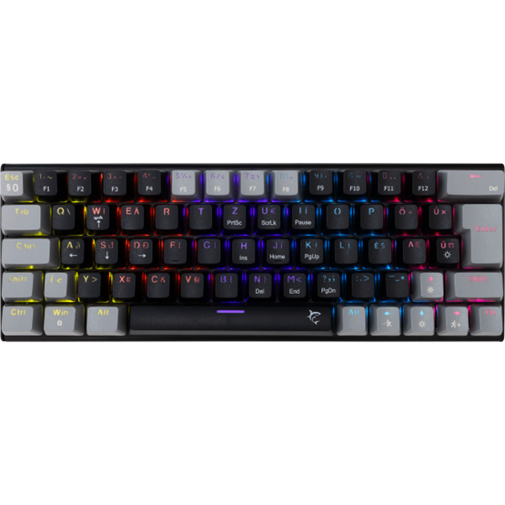 BILL White Shark GK-002123V2-B-G/BL-HU WAKIZASHI-2 vezetékes mechanikus gamer billentyűzet - fekete/szürke - HU /kék/