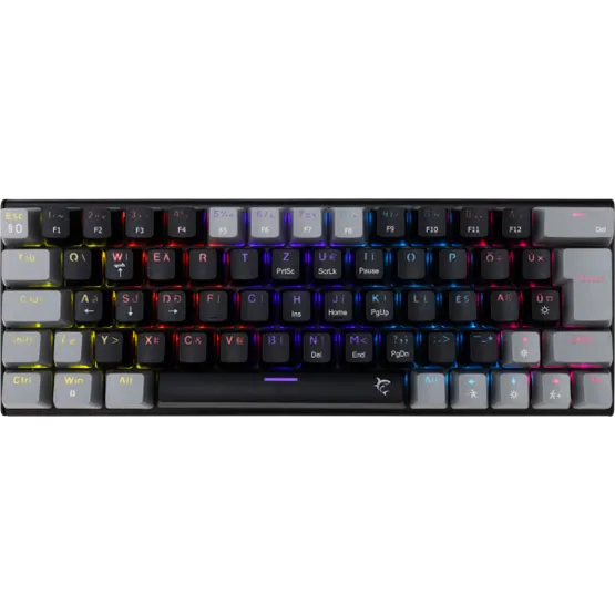 BILL White Shark GK-002123V2-B-G/BL-HU WAKIZASHI-2 vezetékes mechanikus gamer billentyűzet - fekete/szürke - HU /kék/