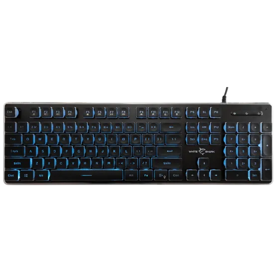 BILL White Shark GK-003141B-US TACHI vezetékes membrán gamer billentyűzet - fekete - US