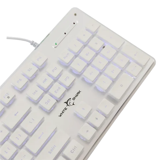 BILL White Shark GK-003241W-US TACHI vezetékes membrán gamer billentyűzet - fehér - US - Image 4