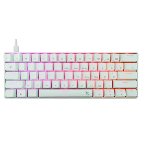 BILL White Shark GK-004211W/R-US SHINOBI-2 vezetékes mechanikus gamer billentyűzet - fehér - US