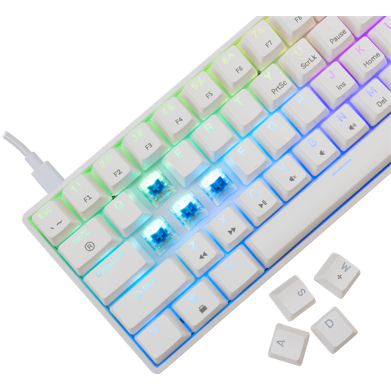 BILL White Shark GK-004223W/BL-HU SHINOBI-2 vezetékes mechanikus gamer billentyűzet - fehér - HU /kék/ - Image 3