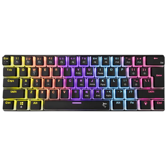 BILL White Shark GK-2202-2B/R-US ASHIKO-2 vezetékes mechanikus gamer billentyűzet - fekete - US