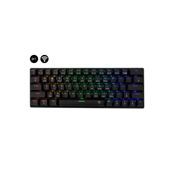 BILL White Shark Premium GK-003111B/R-US KAIKEN vezeték nélküli mechanikus gamer billentyűzet - fekete - US