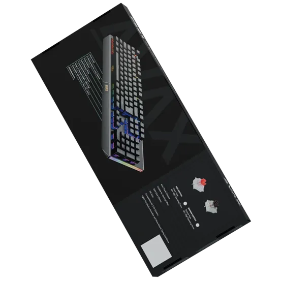 BIL AVAX FS01 Full size mechanikus vezetékes alumínium billentyűzet Outemu piros switch, magyar kiosztás - Dobozsérült - Image 5