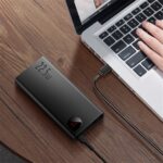 Baseus Adaman Metal gyorstöltő powerbank 20000 mAh, 22.5W, fekete + 3A USB Type-C, 30cm kábel - Image 4