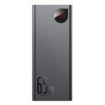 Baseus Adaman Metal gyorstöltő powerbank 20000 mAh, 65W, fekete + 3A USB Type-C, 30cm kábel