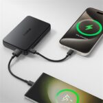 Baseus Airpow II Qi2 Magnetic vezeték nélküli gyorstöltő powerbank 10000 mAh, 22.5W, fekete + 60W USB Type-C, 30cm kábel - Image 6