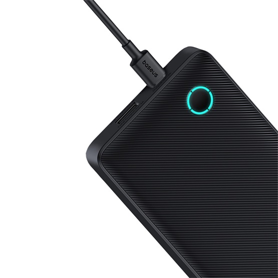 Baseus Airpow Lite powerbank 10000 mAh, 15W, fekete + USB Type-C, 30cm kábel - Image 4
