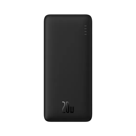 Baseus Airpow gyorstöltő powerbank 10000mAh, 20W, fekete + USB Type-C, 30cm kábel