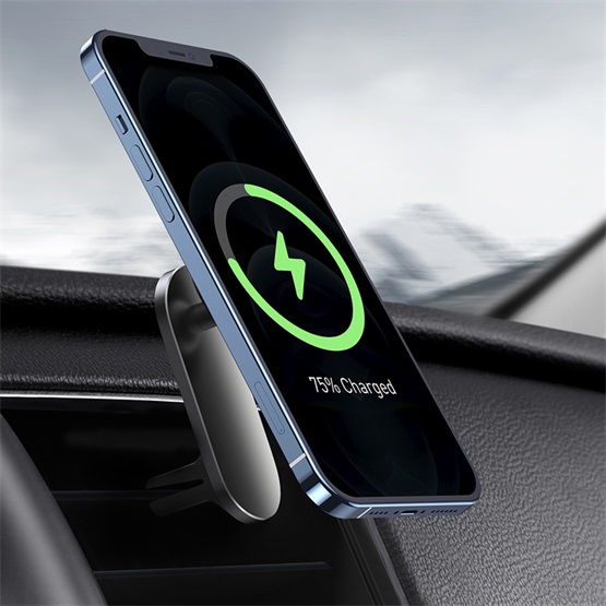 Baseus Big Energy Magnetic szellőzőrácsra, műszerfalra rögzíthető, vezeték nélküli autós telefon töltő és tartó, fekete - Image 6