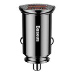 Baseus Circular Plastic autós gyorstöltő 30W, 2×USB Type-A, fekete