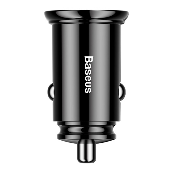 Baseus Circular Plastic autós gyorstöltő 30W, 2×USB Type-A, fekete - Image 3