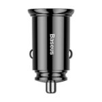 Baseus Circular Plastic autós gyorstöltő 30W, USB Type-A + USB Type-C, fekete - Image 3