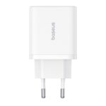 Baseus Cube hálózati gyorstöltő 30W, USB Type-C + 2×USB Type-A, fehér