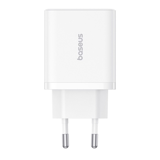 Baseus Cube hálózati gyorstöltő 30W, USB Type-C + 2×USB Type-A, fehér - Image 1