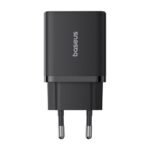 Baseus Cube hálózati gyorstöltő 30W, USB Type-C + 2×USB Type-A, fekete