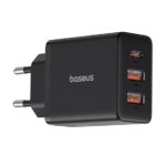 Baseus Cube hálózati gyorstöltő 30W, USB Type-C + 2×USB Type-A, fekete - Image 2