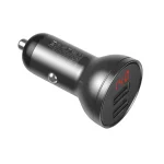 Baseus Digital Display autóstöltő 24W, 2×USB Type-A, fekete + 3.5A 3-in-1, 1.2m 3-színű kábel - Image 2
