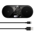 Baseus Digital LED Display 2-in-1 vezeték nélküli töltő 20W, fekete + 3A USB Type-A – USB Type-C,  1m kábel - Image 4