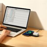 Baseus Digital LED Display 2-in-1 vezeték nélküli töltő 20W, fekete + 3A USB Type-A – USB Type-C,  1m kábel - Image 6