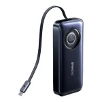 Baseus EnerCore CR11 gyorstöltő powerbank 20000 mAh, 67W, beépített USB Type-C automata behúzós kábel, fekete - Image 3