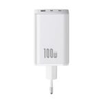 Baseus EnerFill FE11 hálózati gyorstöltő 100W, 2×USB Type-C + 1×USB Type-A, fehér