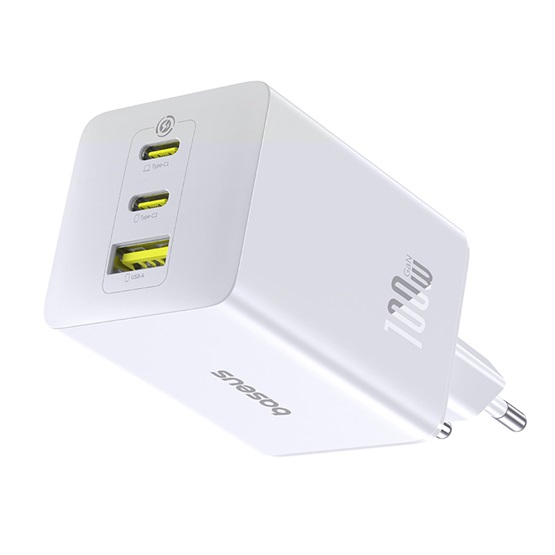 Baseus EnerFill FE11 hálózati gyorstöltő 100W, 2×USB Type-C + 1×USB Type-A, fehér - Image 3