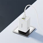 Baseus EnerFill FE11 hálózati gyorstöltő 100W, 2×USB Type-C + 1×USB Type-A, fehér - Image 4