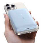 Baseus EnerFill FM11 Magnetic vezeték nélküli gyorstöltő powerbank 10000 mAh, 22.5W, kék + 60W USB Type-C, 30cm kábel - Image 6