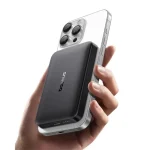 Baseus EnerFill FM12 Qi2 Magnetic vezeték nélküli gyorstöltő powerbank 10000 mAh, 22.5W, fekete + USB Type-C, 30cm kábel - Image 2