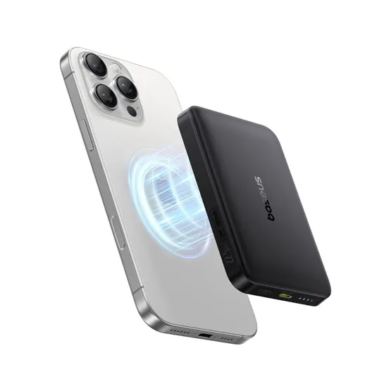 Baseus EnerFill FM12 Qi2 Magnetic vezeték nélküli gyorstöltő powerbank 10000 mAh, 22.5W, fekete + USB Type-C, 30cm kábel - Image 3