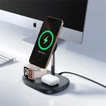 Baseus EnerFill FS41 3-in-1 vezeték nélküli töltő állvány 22,5W, fekete + 45W hálózati gyorstöltő + USB Type-C, 1m kábel - Image 3