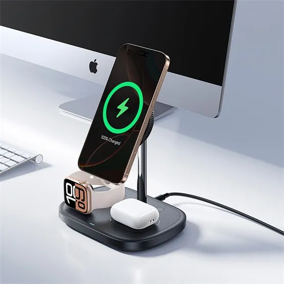 Baseus EnerFill FS41 3-in-1 vezeték nélküli töltő állvány 22,5W, fekete + USB Type-C, 1m kábel - Image 3