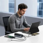 Baseus EnerGeek GP12 gyorstöltő powerbank 20800 mAh, 145W, szürke + 100W USB Type-C, 1m kábel - Image 5
