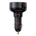 Baseus Enjoyment Pro autós gyorstöltő 60W, USB Type-C + USB Type-C automata behúzós kábel, fekete - Image 2