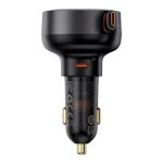 Baseus Enjoyment Pro autós gyorstöltő 60W, USB Type-C + USB Type-C automata behúzós kábel, fekete - Image 2