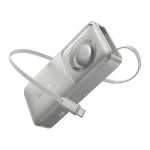 Baseus Free2Pull gyorstöltő powerbank 10000 mAh, 30W, beépített USB Type-C kábel, szürke - Image 2