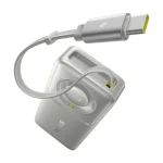 Baseus Free2Pull gyorstöltő powerbank 10000 mAh, 30W, beépített USB Type-C kábel, szürke - Image 3